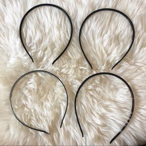 New! Bundle of black plastic headbands